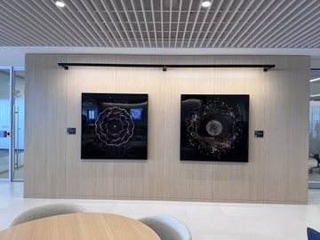 Printed editions of The Social Chorus and Orbits of Care displayed side by side at NORC